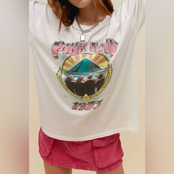 NWT Daydreamer Pink Floyd 1973 Merch Long Sleeve Tee Shirt in Vintage White - Picture 1 of 10